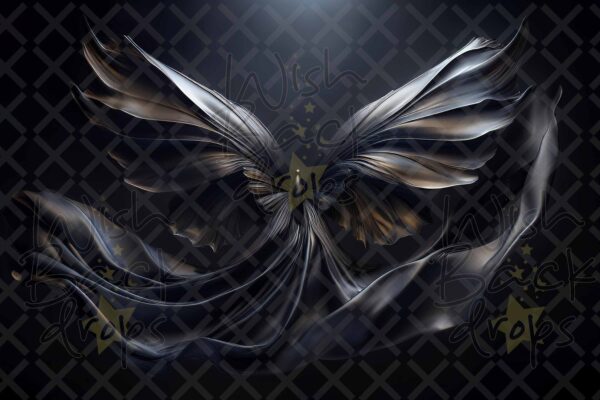 Black Satin Wings Digital Backdrops, set of 15 Backgrounds for Photographers