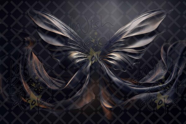 Black Satin Wings Digital Backdrops, set of 15 Backgrounds for Photographers