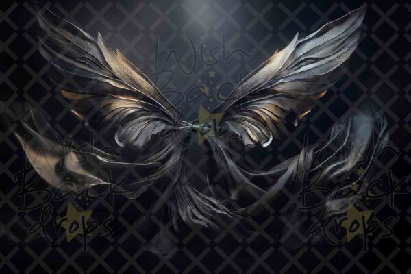Black Satin Wings Digital Backdrops, set of 15 Backgrounds for Photographers