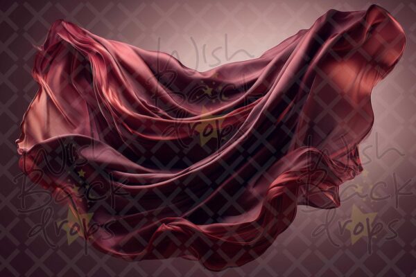 Set of 24 Digital Backdrops of a Red Satin Fabric Floating