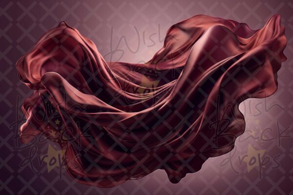 Set of 24 Digital Backdrops of a Red Satin Fabric Floating