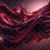 Set of 24 Digital Backdrops of a Red Satin Fabric Floating