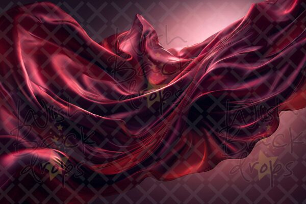 Set of 24 Digital Backdrops of a Red Satin Fabric Floating