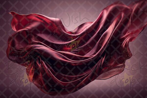 Set of 24 Digital Backdrops of a Red Satin Fabric Floating