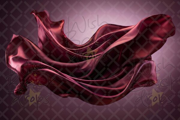 Set of 24 Digital Backdrops of a Red Satin Fabric Floating