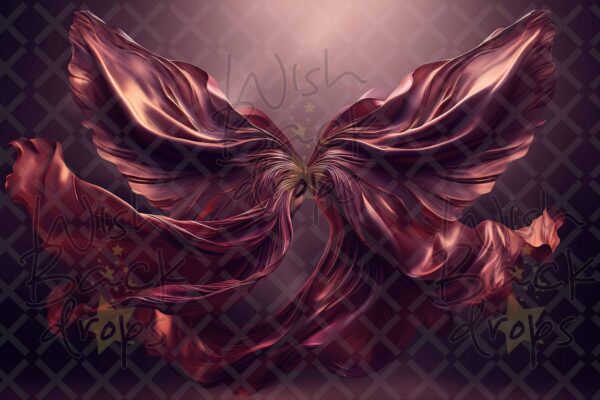Set of 24 Digital Backdrops of a Red Satin Fabric Floating
