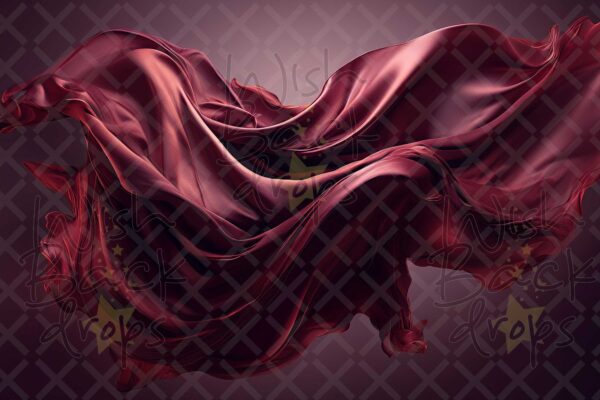 Set of 24 Digital Backdrops of a Red Satin Fabric Floating