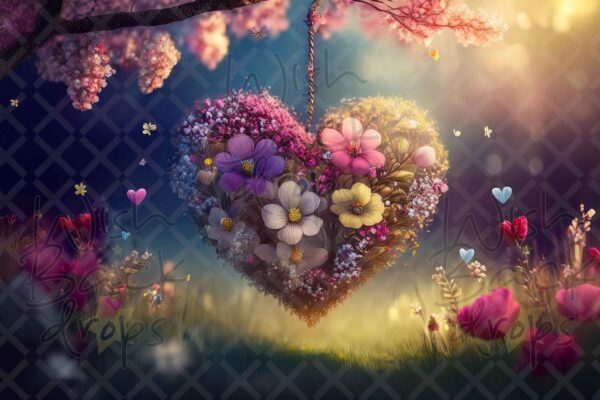 Big Valentine's Hearts, 11 Digital Backdrops