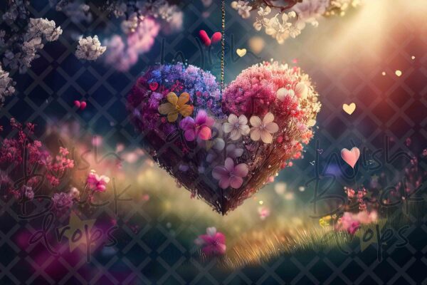 Big Valentine's Hearts, 11 Digital Backdrops